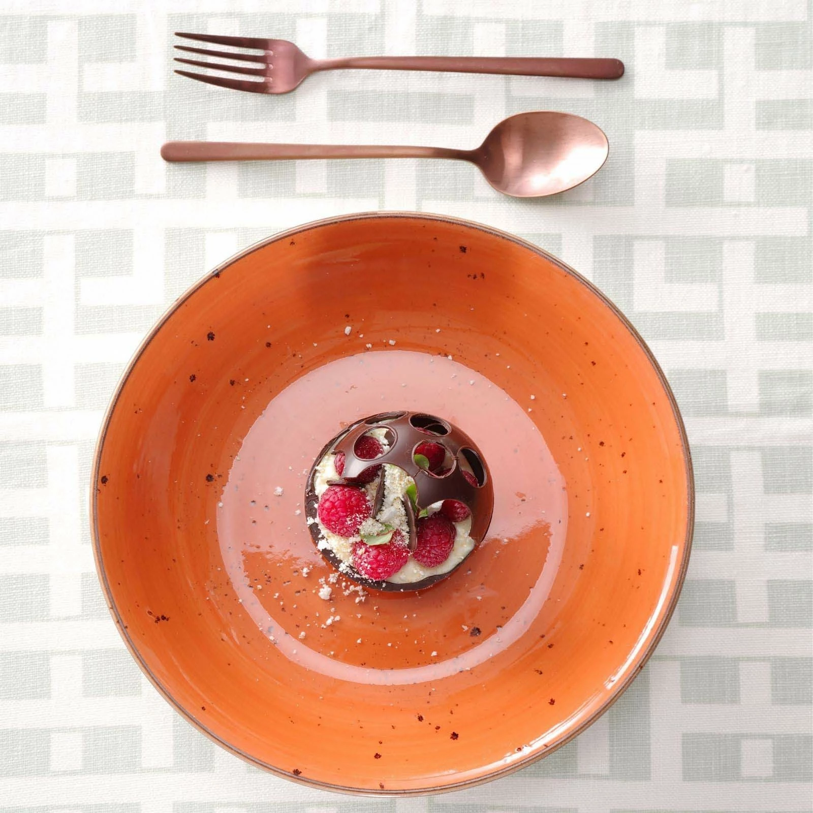 Pjatë e thellë coupe Fine Dine Dahlia 230 mm, portokalli, set 6 copë