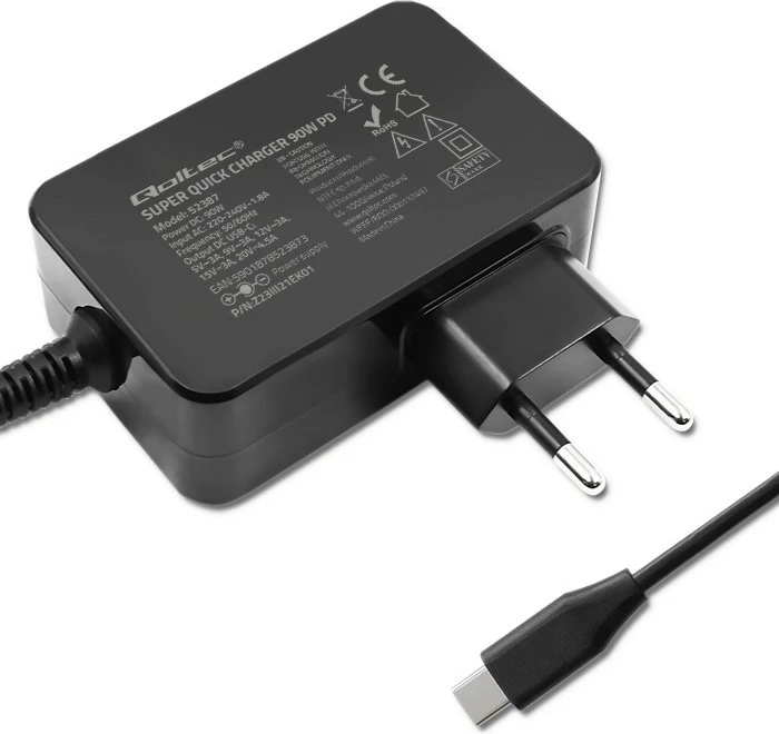 Karikues muri Qoltec GaN Power Pro 52387, 90W, 1x USB-C, i zi