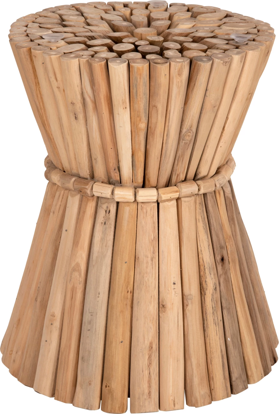 Tavolinë anësore e rrumbullakët COOTER, degë teak, natyrale, Φ37x50Hcm