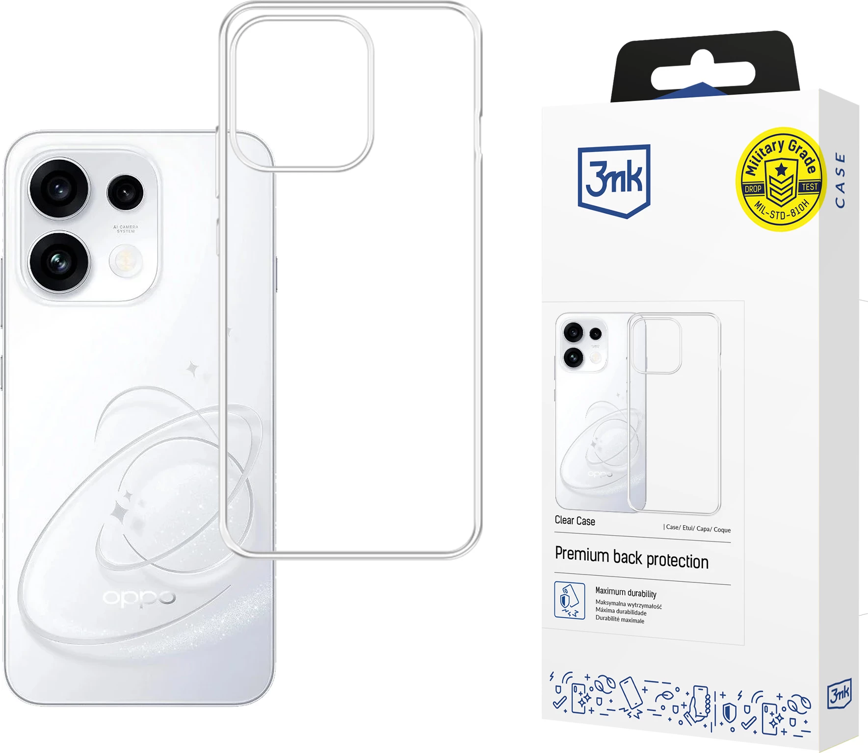Mbështjellës 3mk Clear Case për Oppo Reno 16 F / Reno 16 FS (CPH2859), transparent, 1 copë