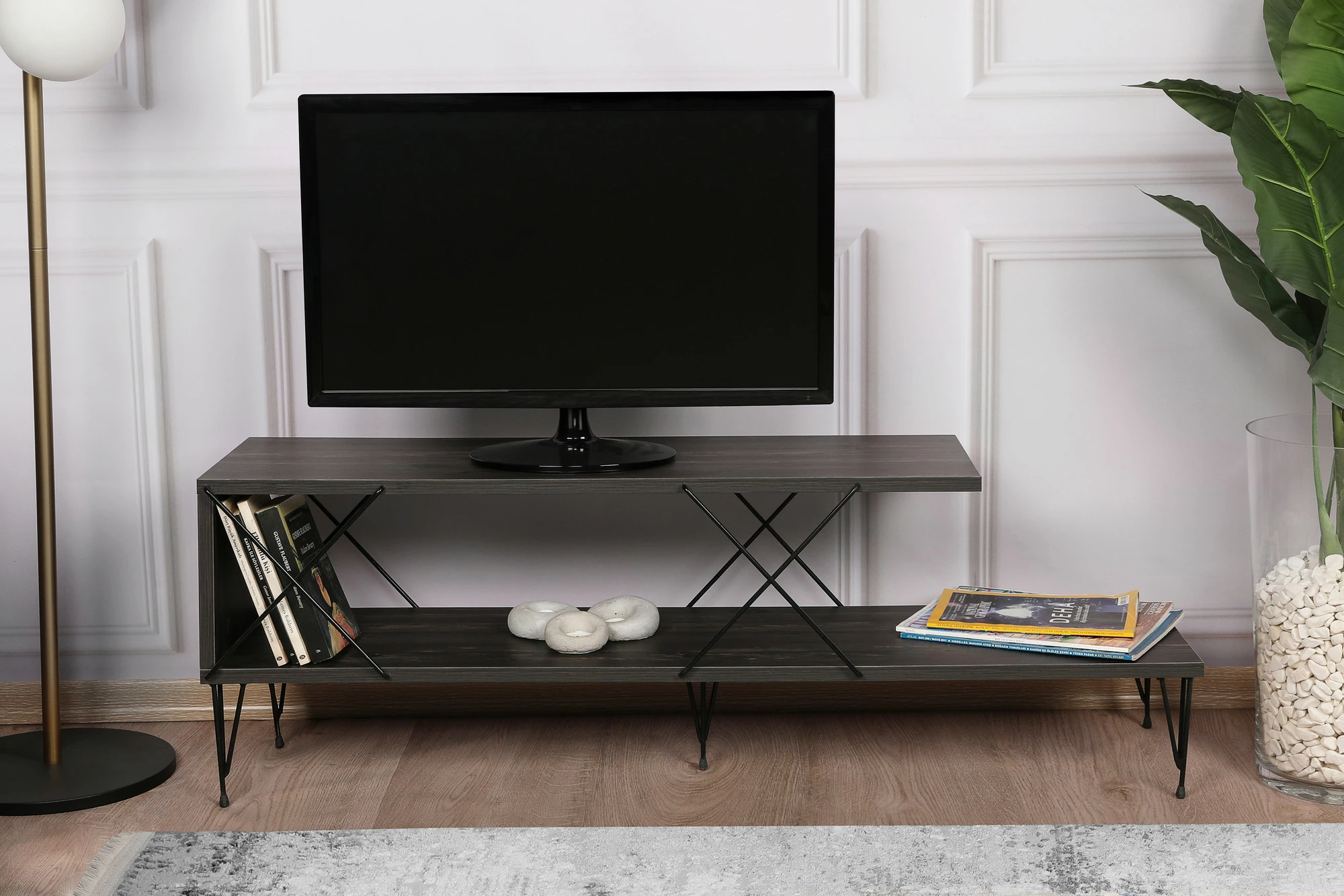 Komodë TV Hanah Home, Street, ngjyrë kafe e errët