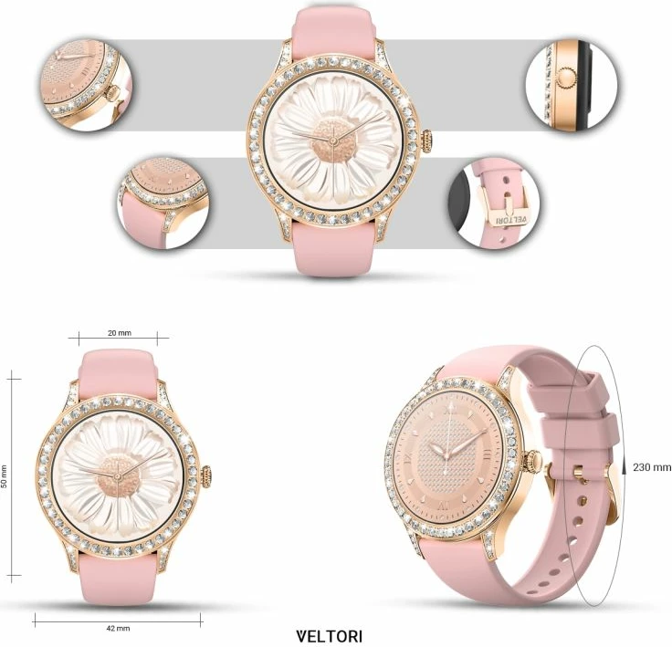 Smartwatch për femra VELTORI, rozë