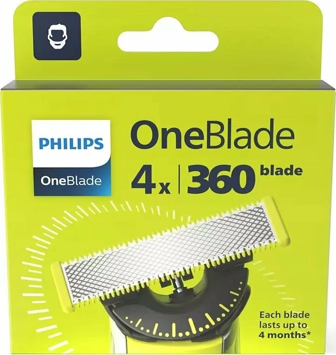 Tehë zëvendësuese për makinê rroje Philips OneBlade 360 QP440/50, 4 copë