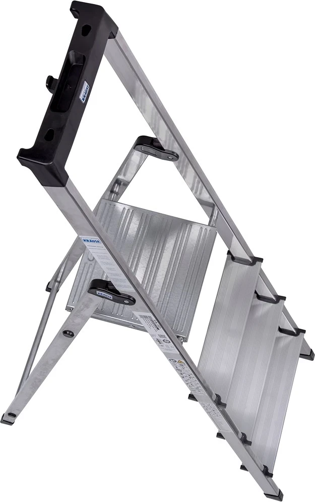 Shkallë e lirë Krause SOLIDY 4 hapa, ngjyrë argjendi