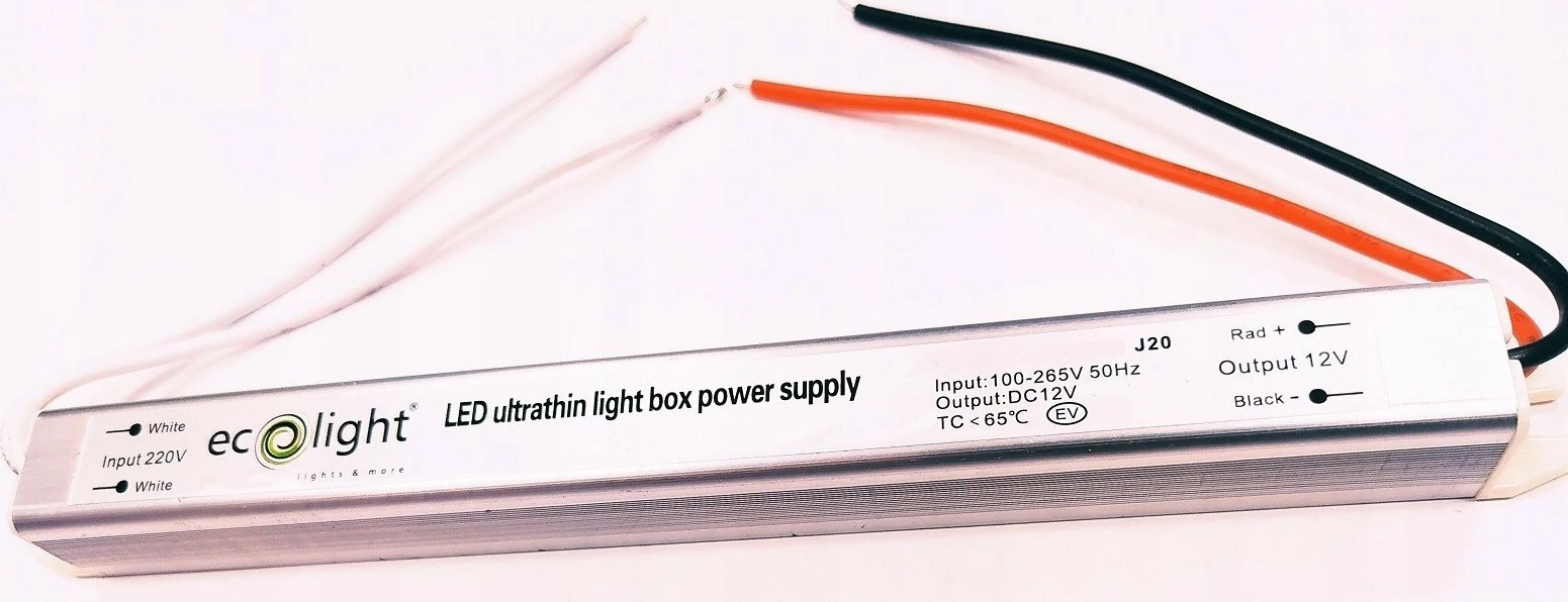 Furnizues rryme LED ECOLIGHT2 Eco Light EC79772 18W 12V 1.5A ultra slim, i bardhë