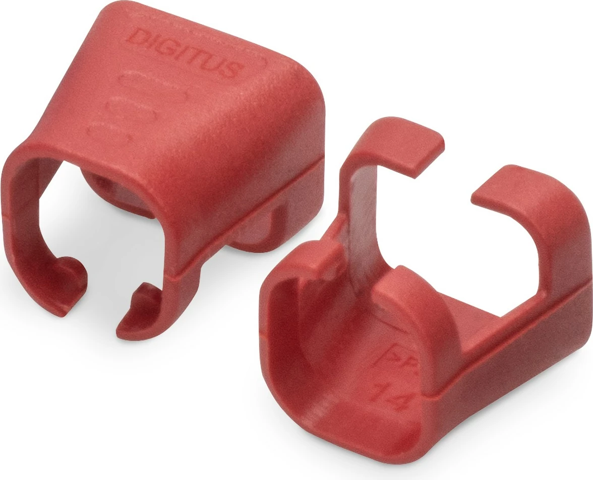 Kapëse ngjyre për patch kabllo Digitus, 100 copë, PVC, e kuqe