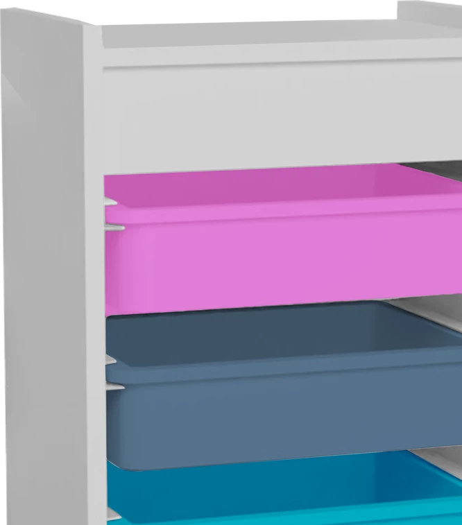 Komodë me shporta Toyli, shumëngjyrëshe, 45x30x78cm