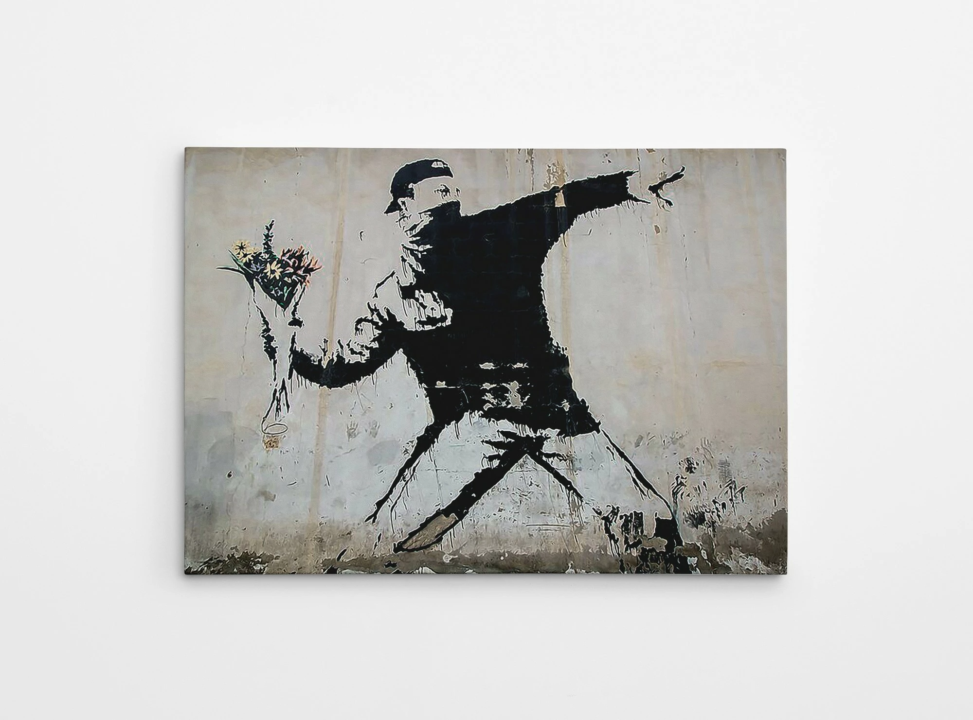 Pikturë dekorative në kanavacë, Banksy, shumëngjyrëshe, 50x70cm, me kornizë druri