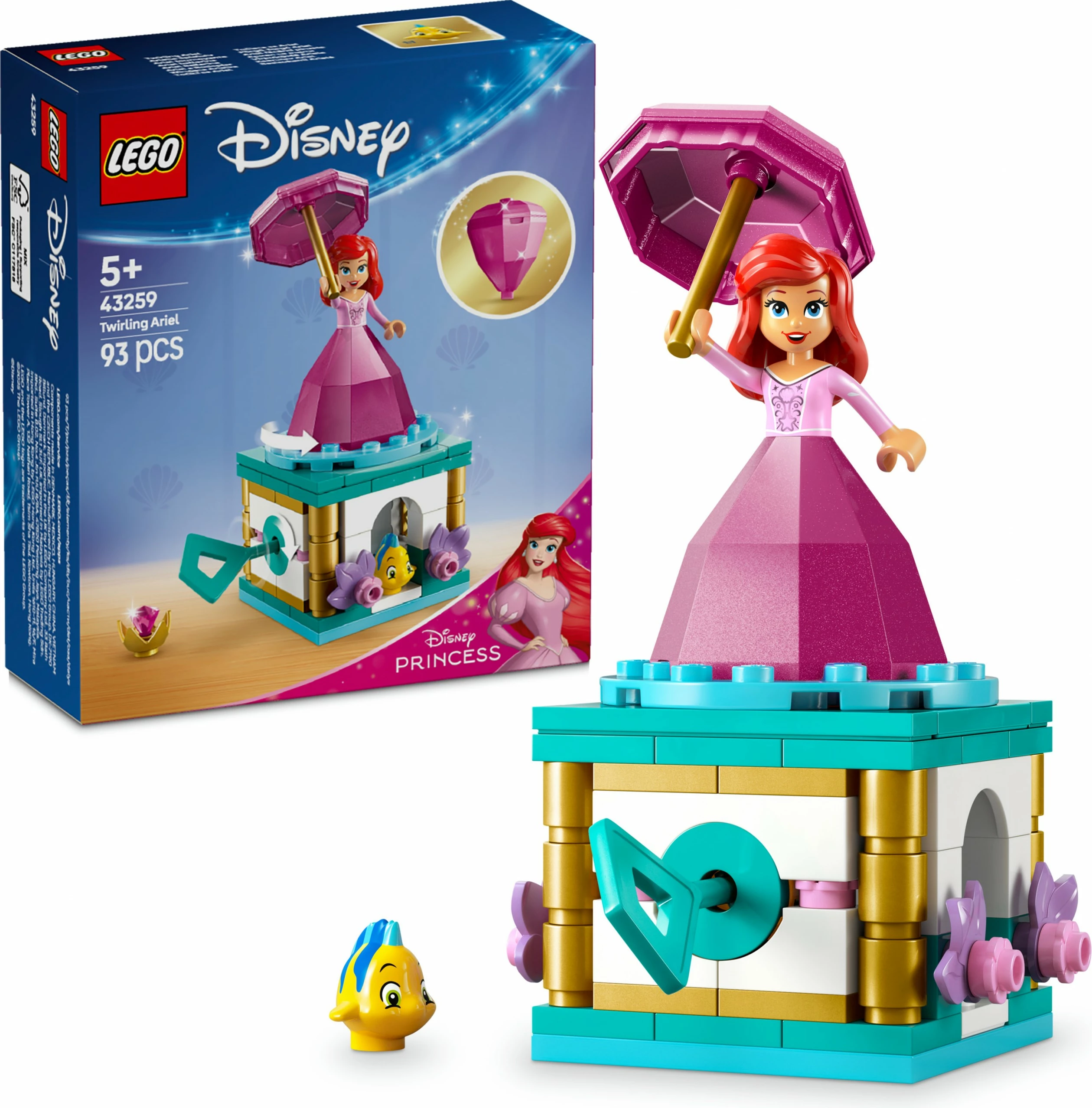 Set ndërtimi LEGO Disney Princess 43259 Arielle, 93 pjesë, multikolor