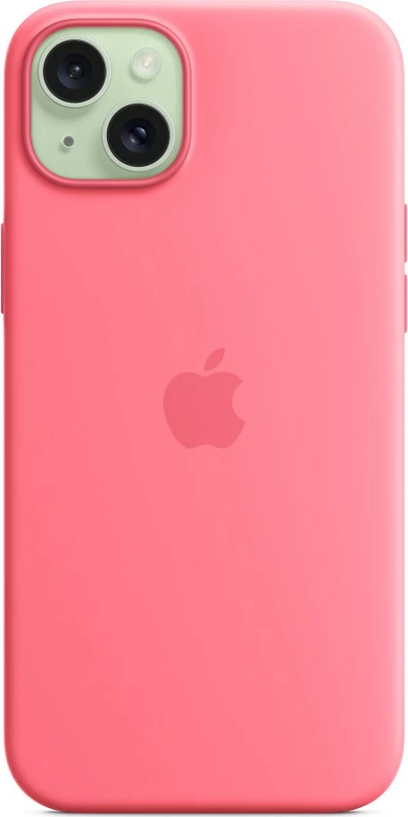 Mbështjellës silikon për celular Apple iPhone 15 Plus, MagSafe, rozë