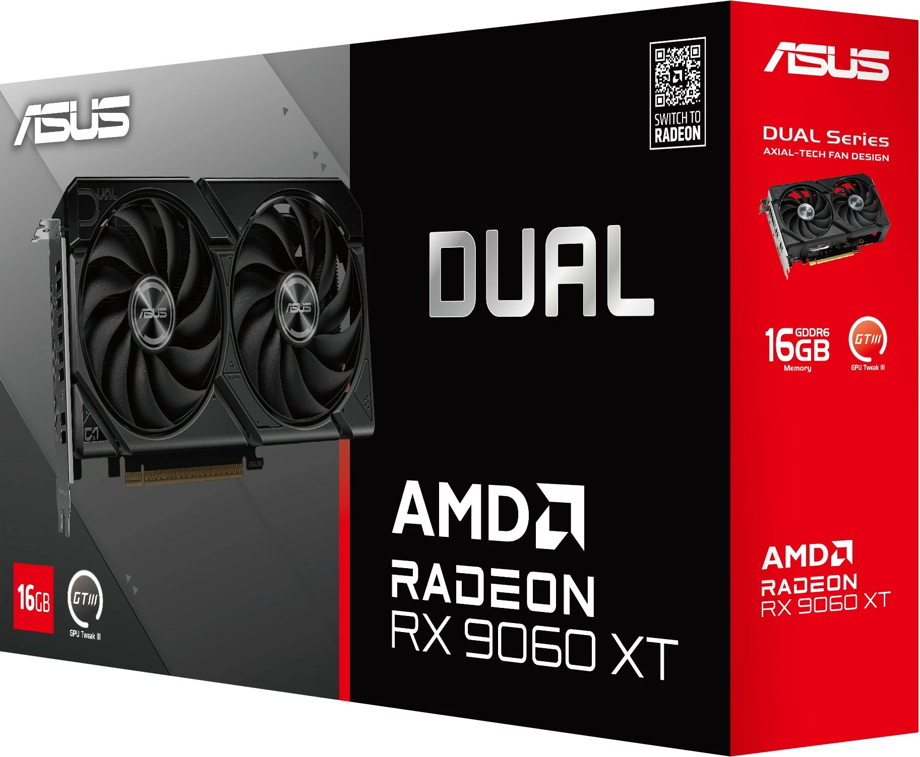 Kartelë grafike ASUS RX 9060 XT 16GB GDDR6 e zezë
