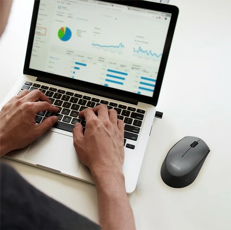 Maus LogiLink ID0160 2.4GHz USB-C optik 1200 DPI, e zezë