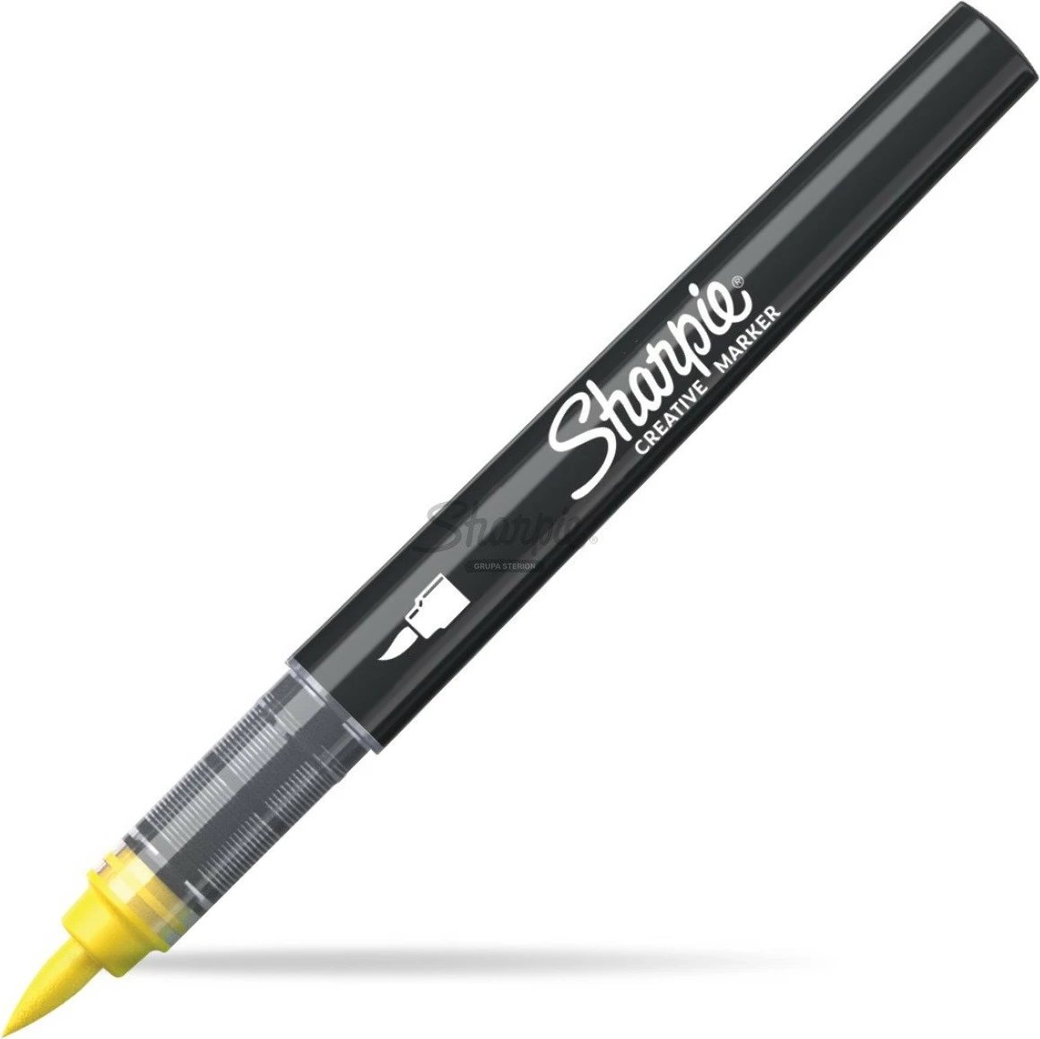 Marker Sharpie Kreativ, brushë, akril, 1 copë, verdhë