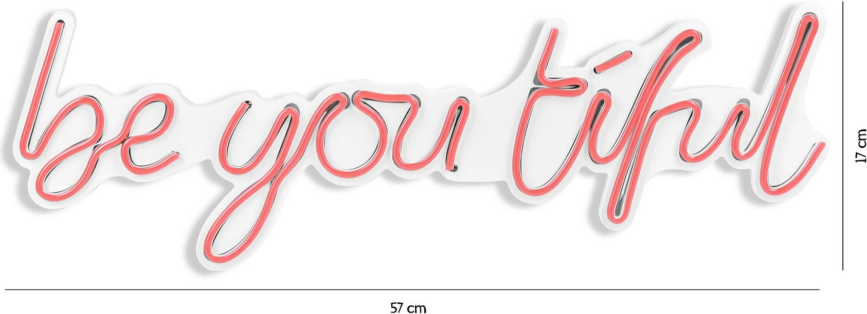 Dritë dekorative LED në mur, 'be you tiful', plastikë, ngjyrë rozë - 8