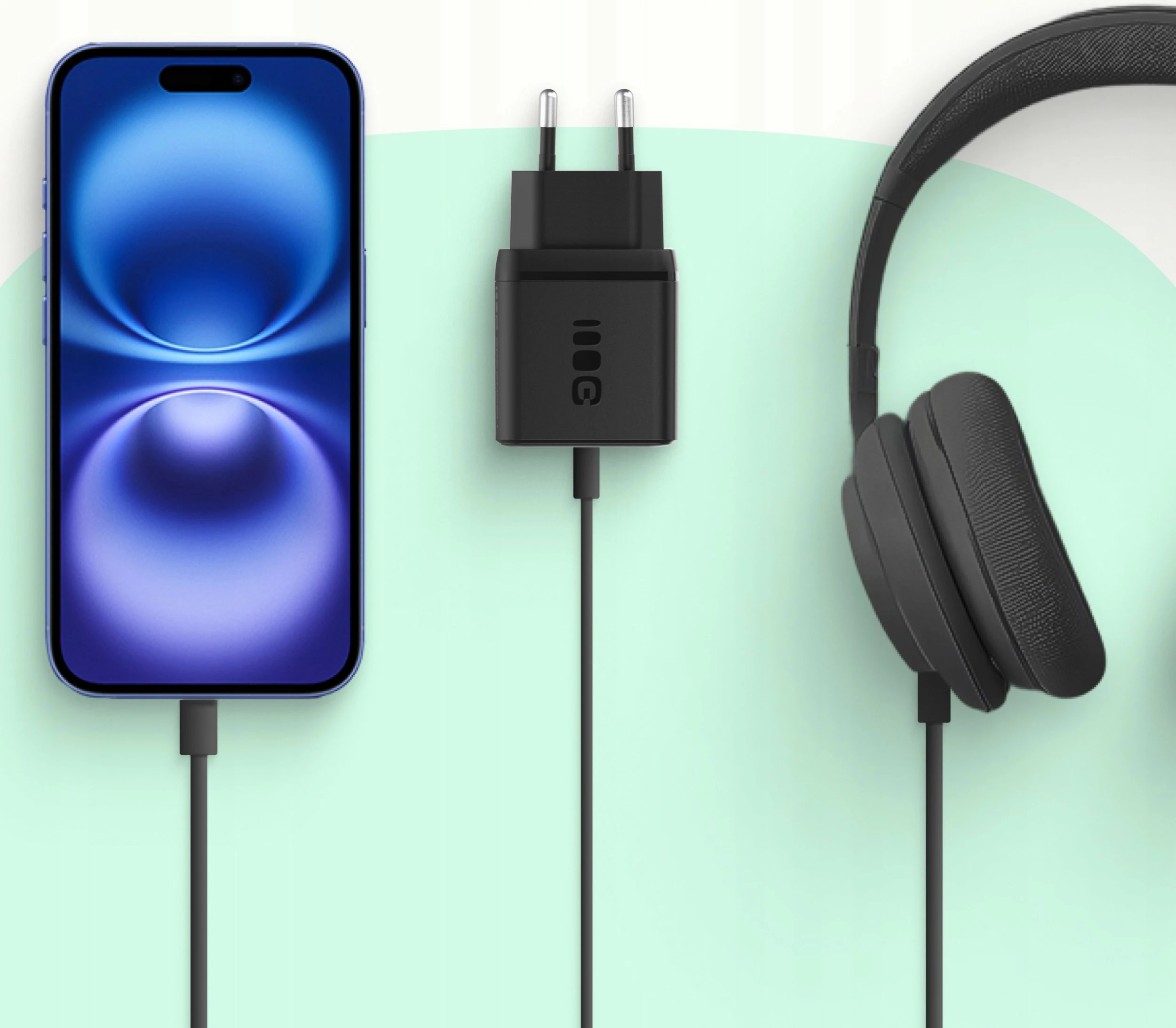 Karikues rrjeti Green Cell PowerSource Duo30 CHARB-GC-30AC-B 30W, 1x USB-A/1x USB-C, PD 3A, i zi
