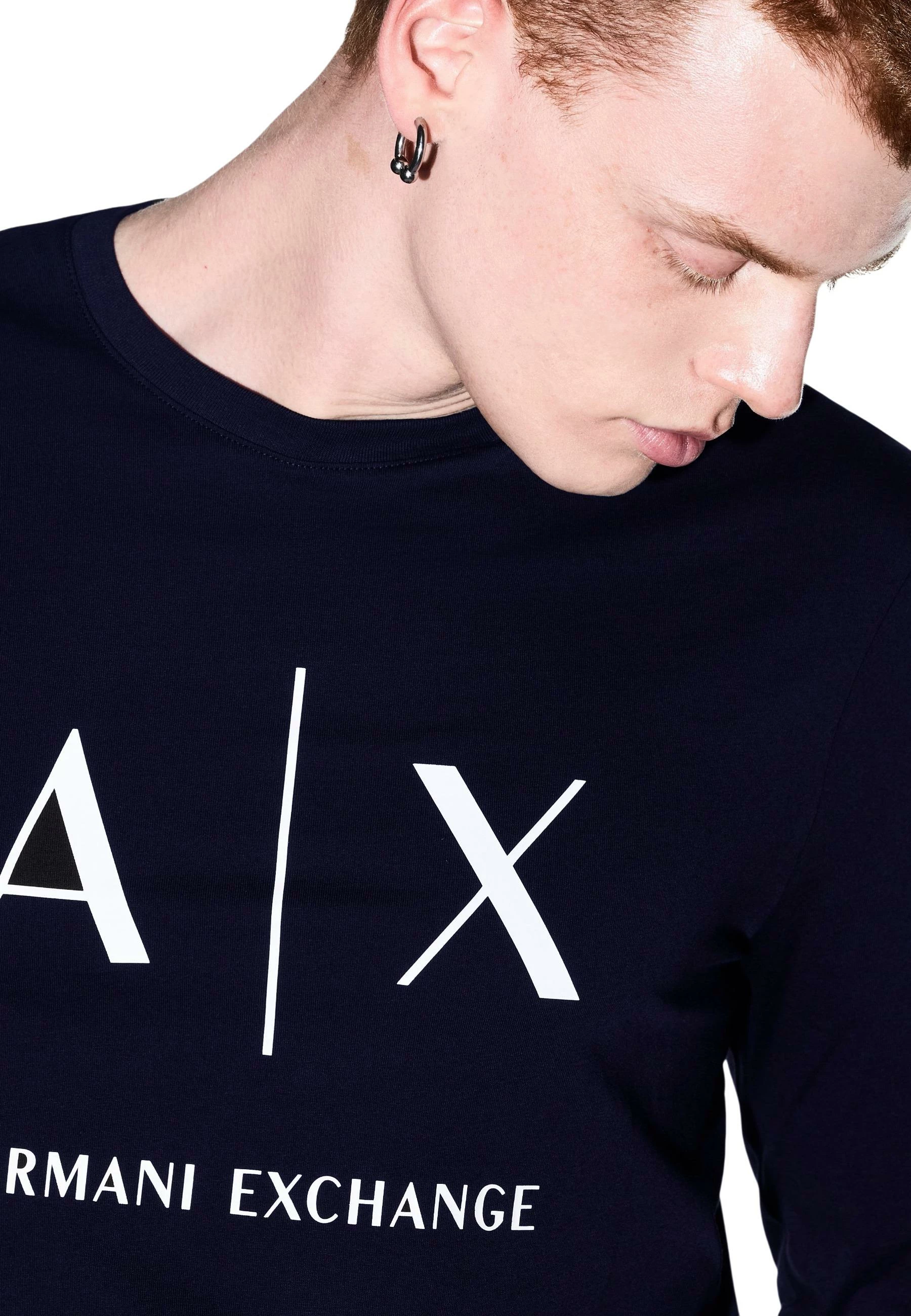 Maicë me mëngë të gjata për meshkuj Armani Exchange XM002684 AF10356, kaltër e errët [Madhësia: L]