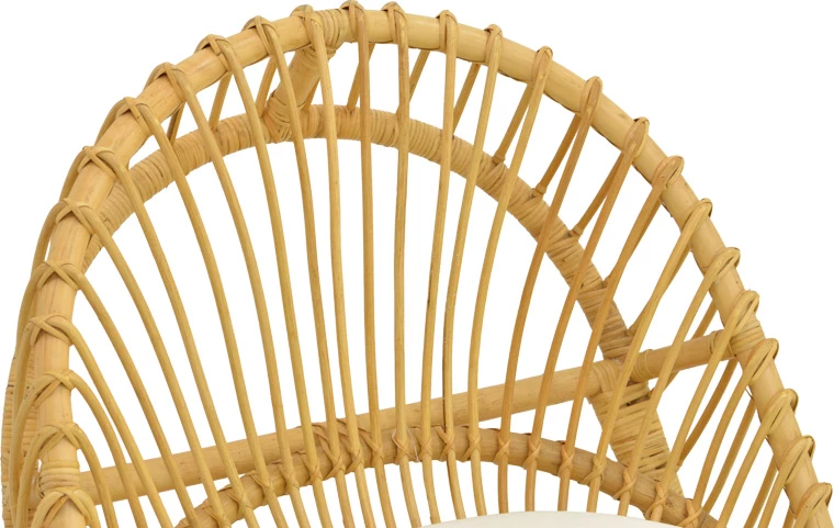 Fotel Tromso prej ratanit PE, ngjyrë natyrale, jastëk bezhë, 80x85x98cm