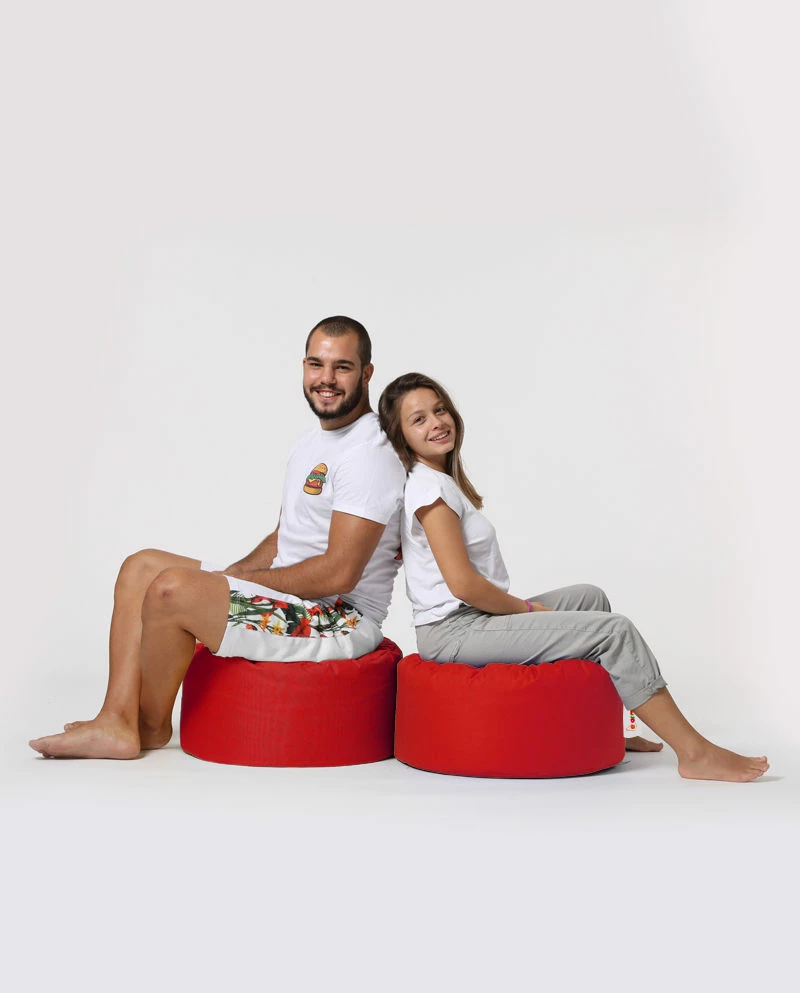 Puf kopshti i rrumbullakët, ngjyrë e kuqe, Atelier del Sofa