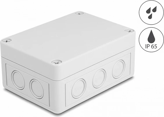 Kuti instalimi DeLOCK 130x93x57 mm, IP65, montim në mur, ABS, gri