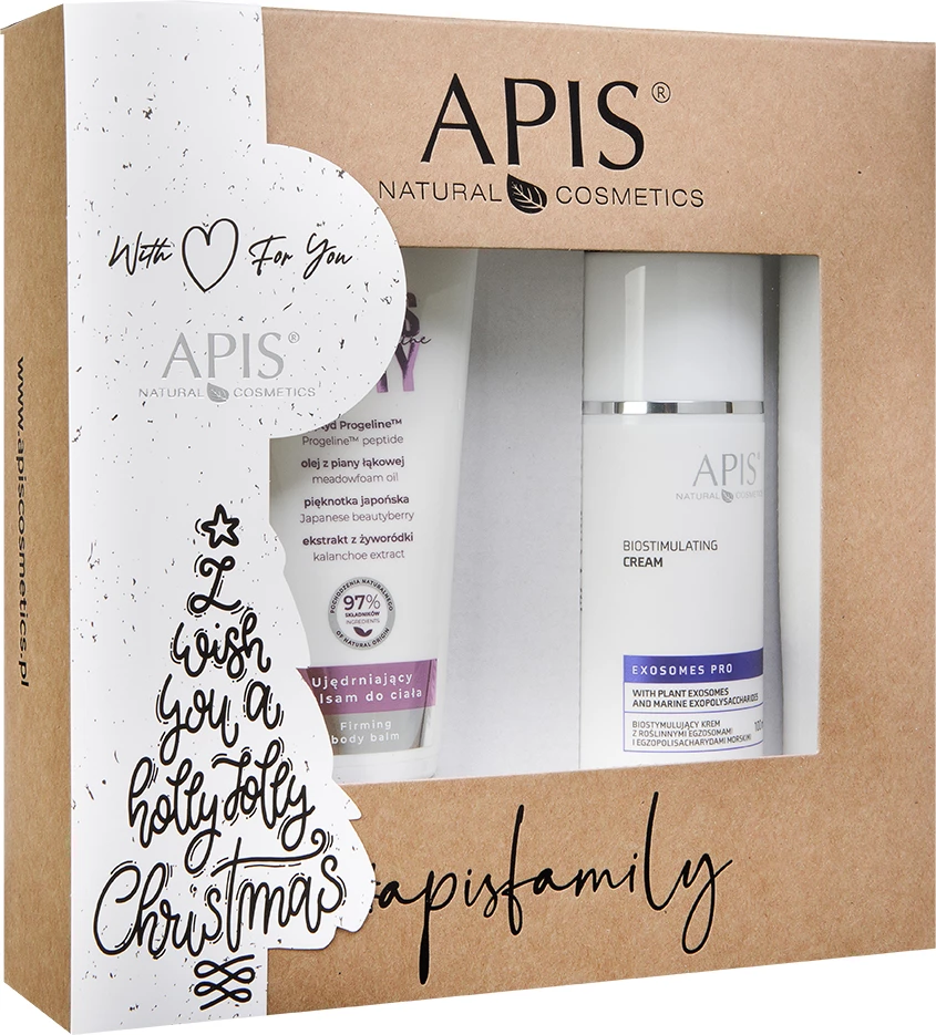 Set për kujdesin e trupit dhe fytyrës APIS Firming Body Balm + Biostimulating Plant Exosome Cream për femra, 200ml + 100ml