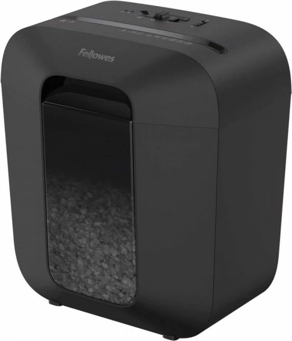 Shkatërrues dokumentesh Fellowes Powershred LX25M, mini-cut 4×12 mm, 6 fletë, P-4, kosh 11.5 L, i zi