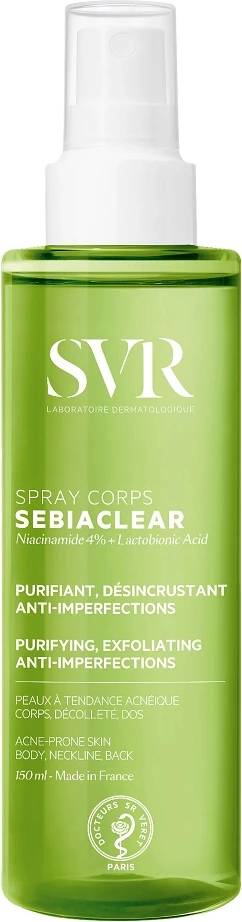 Spray për trup kundër akneve SVR Sebiaclear Anti-Acne Body Spray unisex 150ml
