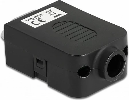 Adapter terminal block DeLOCK 66264, Sub-D 9-pin në 10-pin, i zi