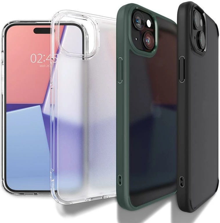 Mbështjellës Spigen Crystal Hybrid për iPhone 15 Plus, Transparent