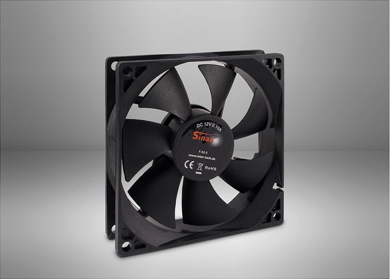 Ventilator për kasë Inter-Tech F-92-S, 92x92x25mm, i zi