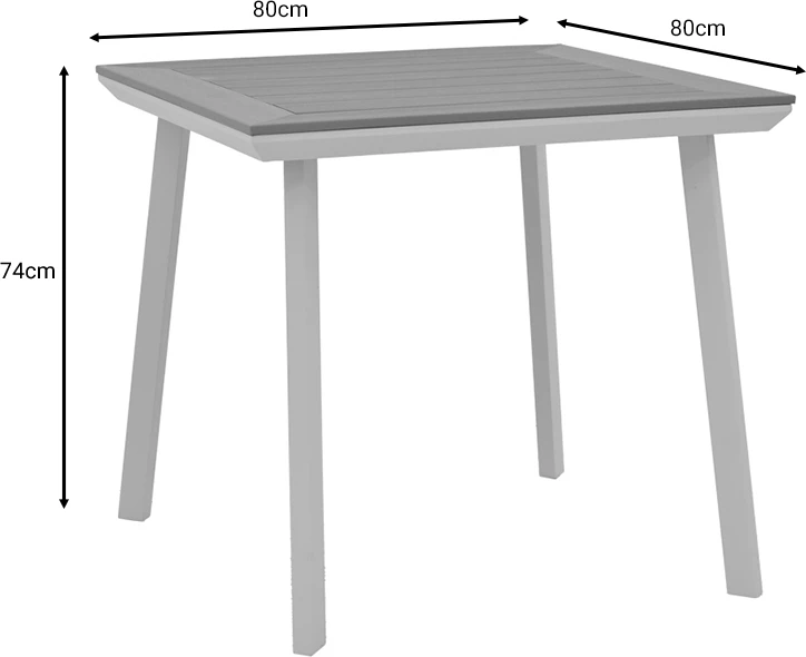 Tavolinë me karrige Synergy-Clutch, set prej 3 copash,, ngjyrë e bardhë dhe natyrale, 80x80x74cm