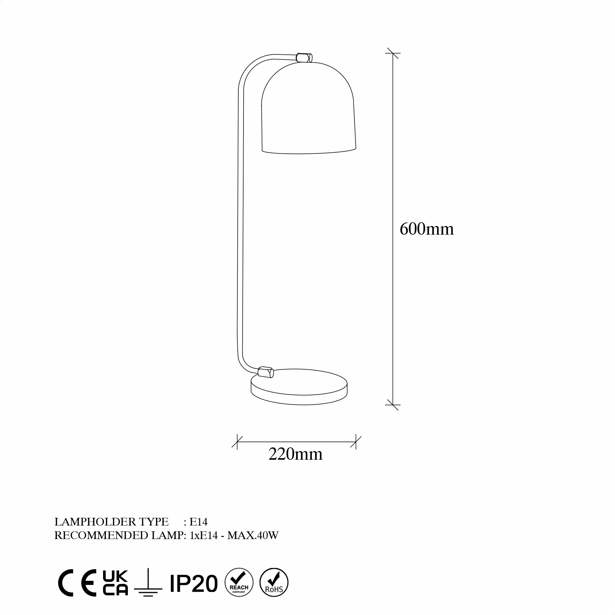 Llambë tavoline Opviq, Epika - 12246, ngjyrë ari e zezë