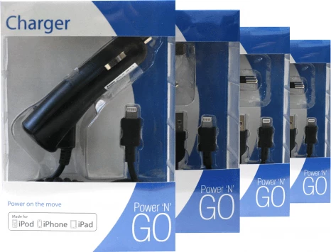 Karikues për veturë PAMA 2194 12/24V Lightning (iPhone/iPad) i zi