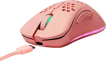 Maus wireless Deltaco Gaming RGB, rozë