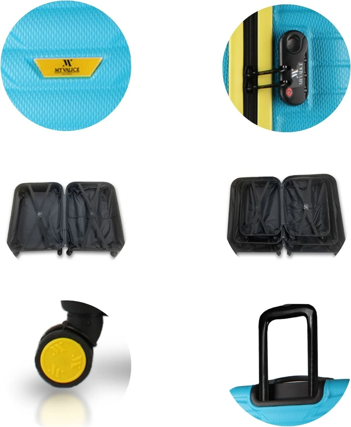 Set valixhesh (2 copë), ngjyrë turquoise, Zoozie Bags, 5738