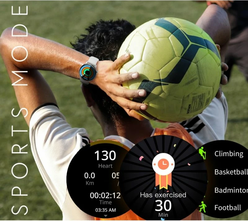 Smartwatch për femra Rubicon, hiri/argjendtë