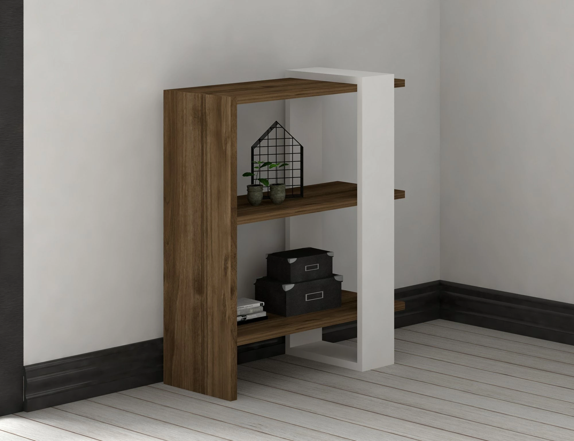 Set mobiljesh për dhomë dite, Gaye, ngjyrë arre dhe e bardhë