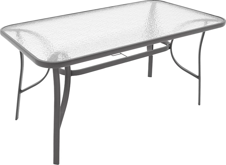 Tavolinë Ensure, metal anthracite-xham i kalitur, 140x80x70cm