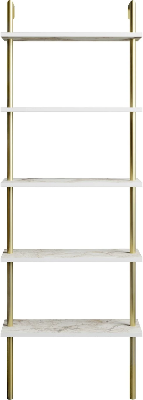 Raft librash Hanah Home, Paula, i bardhë, i artë