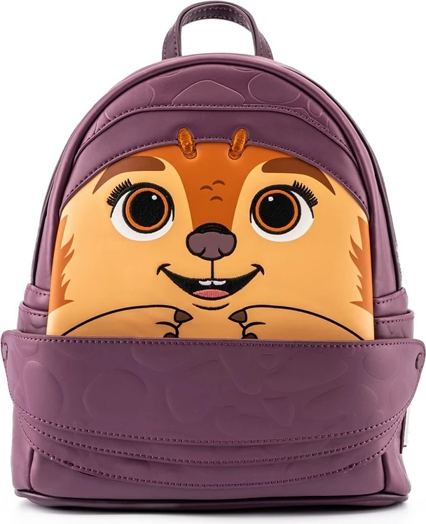 Çantë shpine mini Loungefly Disney Raya and the Last Dragon Tuk Tuk, 22.8×26.7×11.5 cm, lëkurë vegane, vjollcë