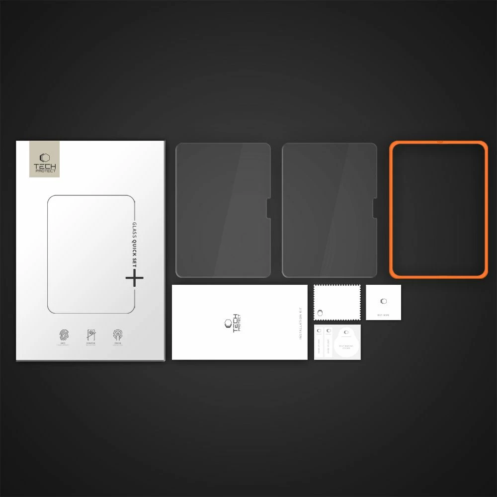 Xham i kalitur mbrojtës ekrani Tech-Protect Easy Set+ për iPad Air 11" (2024/2025/2026), 0.3mm 9H, paketë 2 copë, transparent