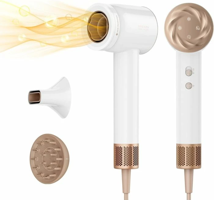 Tharëse flokësh Dreame Glory Mix AHD18-WH 1600W me teknologji jonike, e bardhë