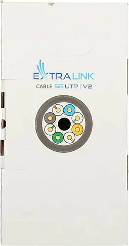 Kabllo rrjeti Extralink CAT5e UTP V2 Indoor, 305 m, AWG24, gri