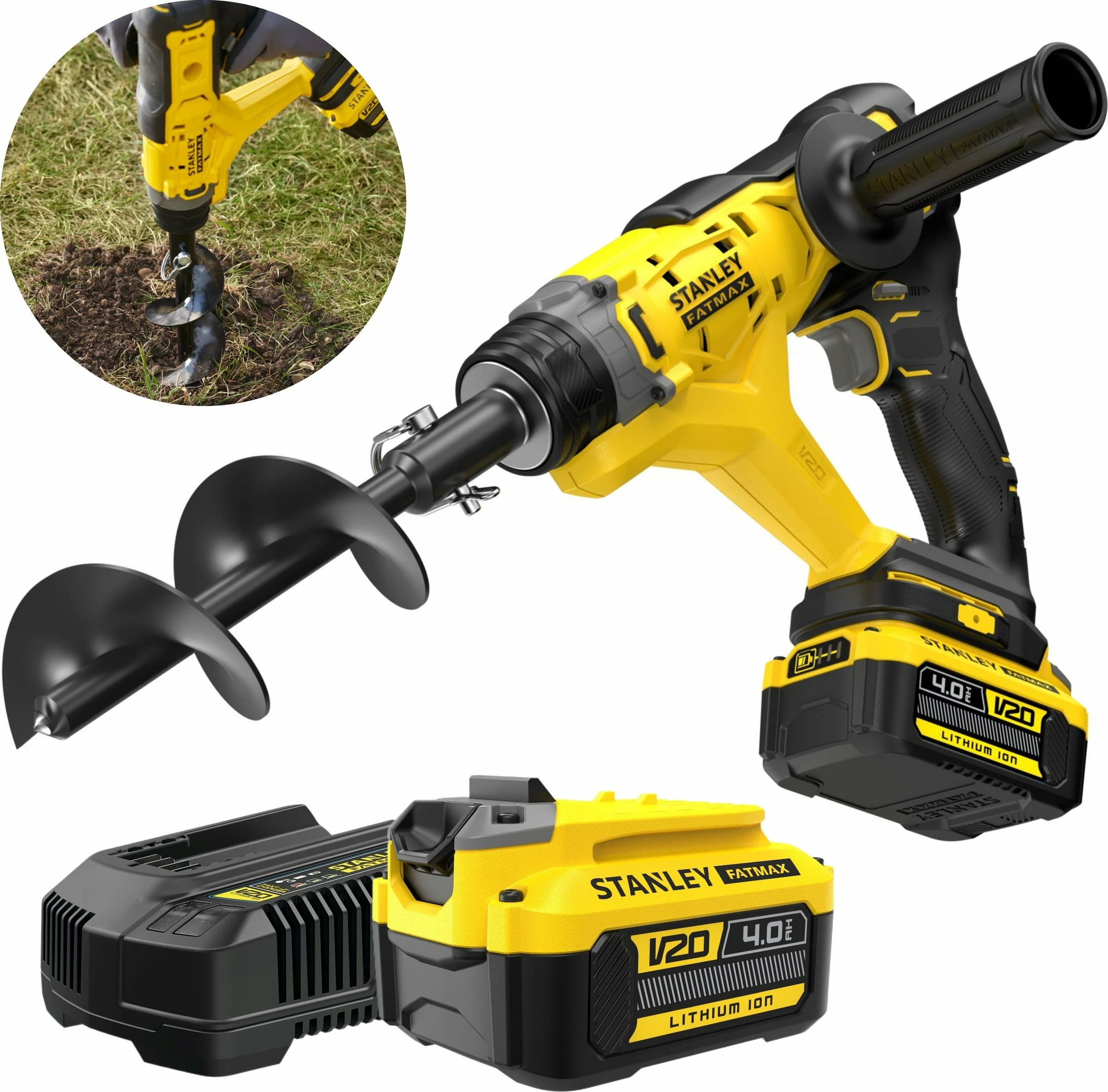 Shpuese vrimash toke Stanley FatMax V20 SFMCGA75M1 18V, 1x 4.0Ah, me auger 76x155mm