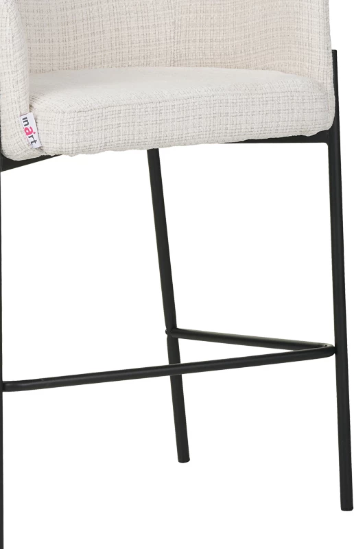 Karrige për bar Tolerse, material stof, këmbë metalike të zeza, bezhë