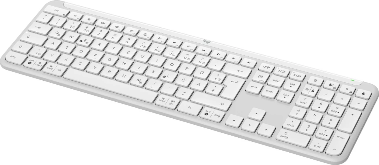 Tastierë Logitech 920-012452, Full-size, Wireless, RF Wireless + Bluetooth, QWERTZ, Bardhë