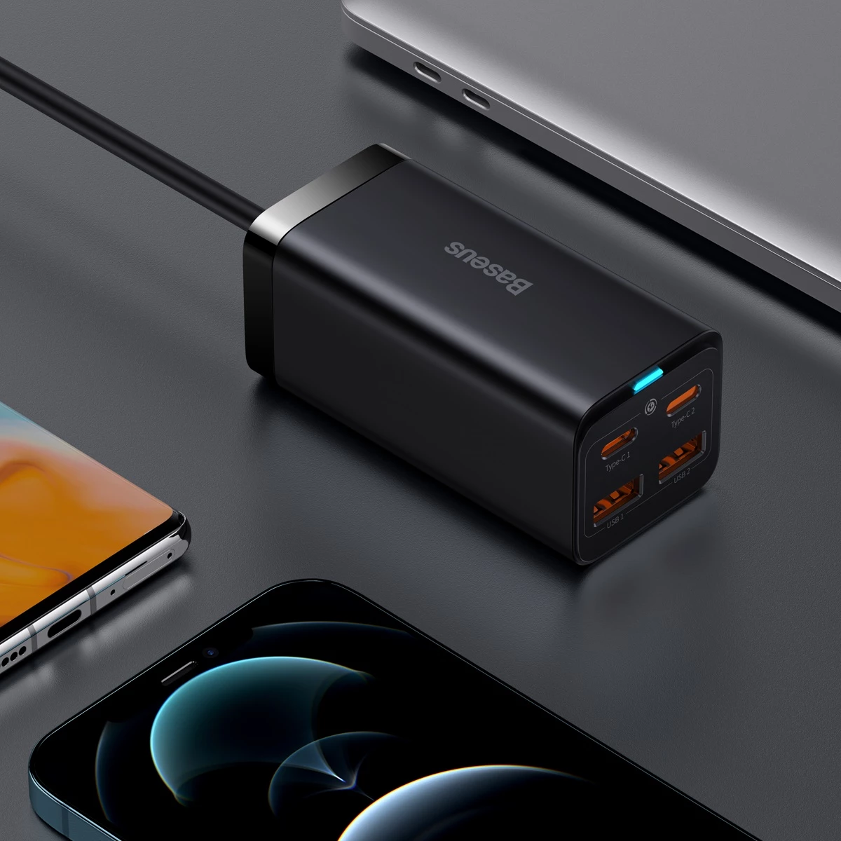 Karikues universal Baseus GaN3 Pro, 100W, 2x USB-C, 2x USB-A, i zi