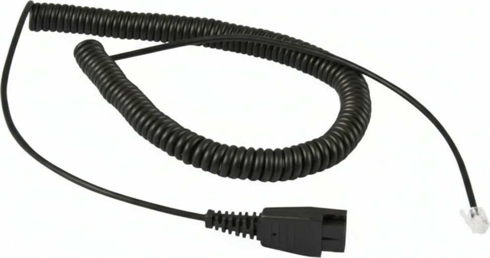 Kabllo për headset Jabra QD-RJ9, spirale, e zezë