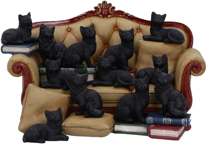 Figurinë dekorative NEMESIS NOW Couch Clowder, resin, e pikturuar me dorë, assorted, 1 copë