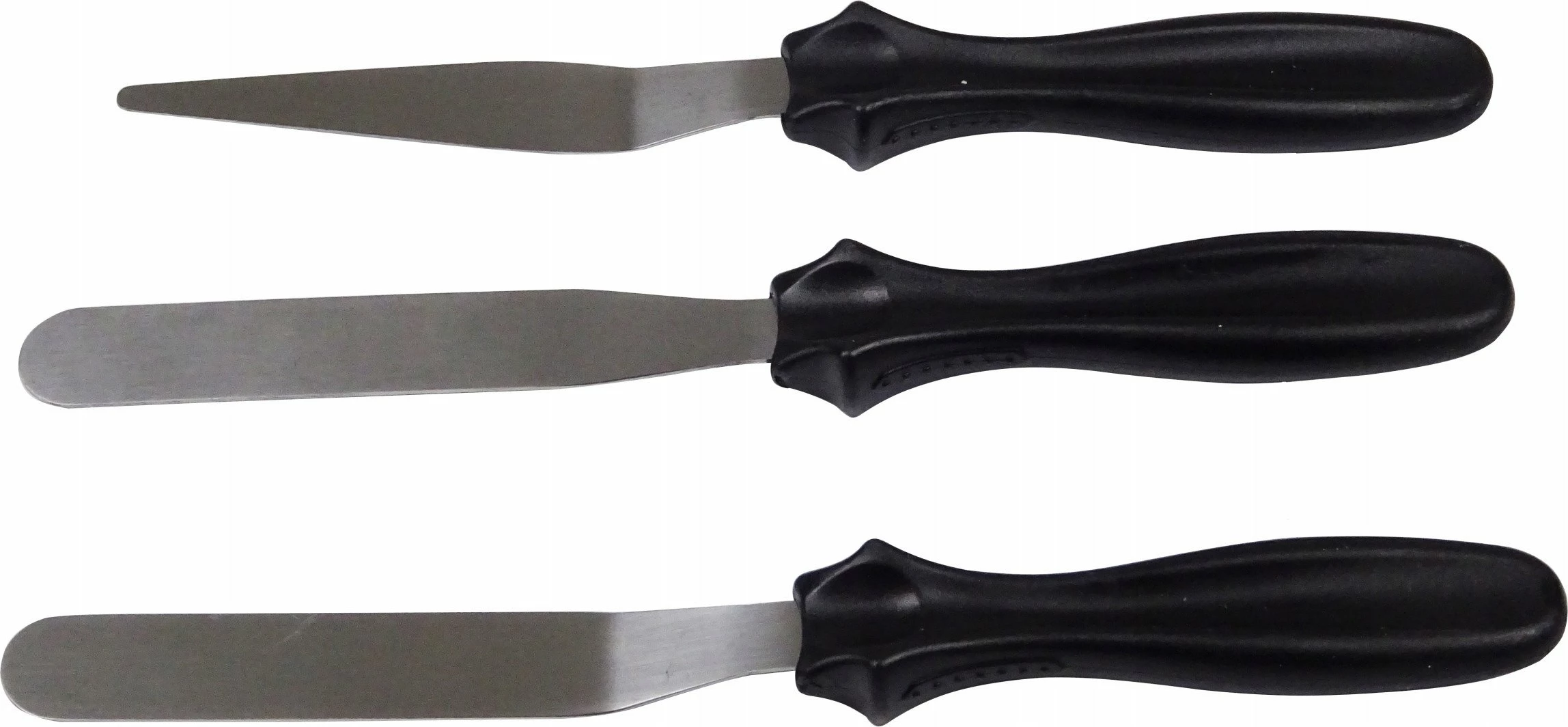 Spatulë dekorimi, Brunbeste BB-1693, inoks 22–23.5 cm, e zezë, set 3 copë