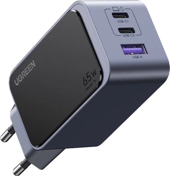 Karikues UGREEN Nexode S 65W, 2x USB-C + 1x USB-A, gri